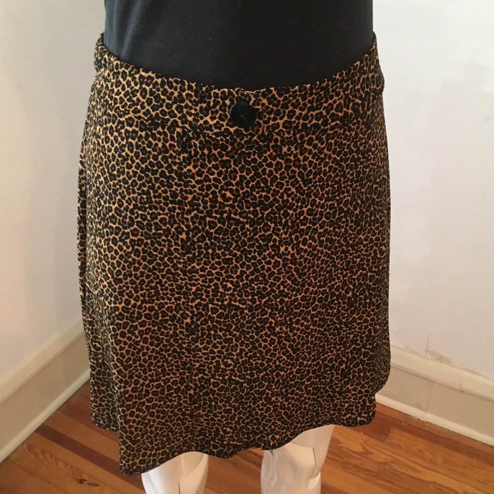 leopard print stretchy mini skirt